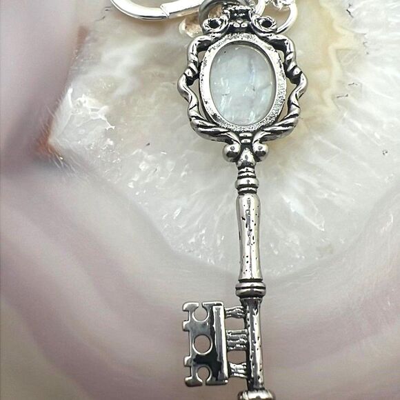 Genuine Moonstone Key Purse Charm Keychain - NEW! - Picture 3 of 5